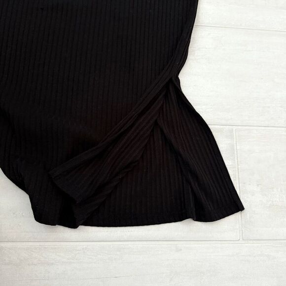 Entro Maxi Dress Long Sleeve Full Length Scoop Neck Black Sweater Large Buttons - Picture 5 of 9